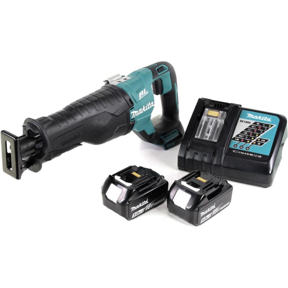 Thumbnail - Makita, Säbelsäge, DJR 187 RT Akku Reciprosäge 18 V Brushless Säbelsäge + 2x 5,0 Ah Akku + Ladegerät