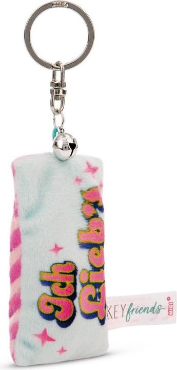 Actual product image Magni NICI Schlüsselanhänger Mini Plüschkissen Ich lieb's mit Glöckchen 8cm