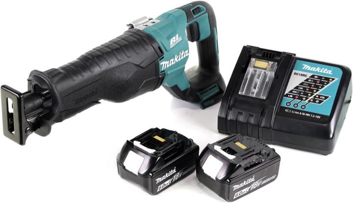 1x Makita DJR 187 18 V Li-Ion Akku Reciprosäge, 2x 6,0 Ah Akku, 1x Ladegerät