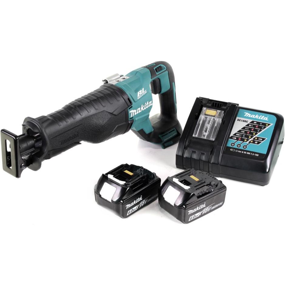 Makita, Säbelsäge, DJR 187 Akku Reciprosäge 18 V Brushless Säbelsäge + 2x 6,0 Ah Akku + Ladegerät