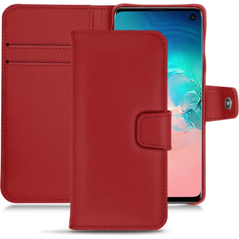 Noreve Lederschutzhülle Wallet (Samsung Galaxy S10e), Smartphone Hülle, Rot