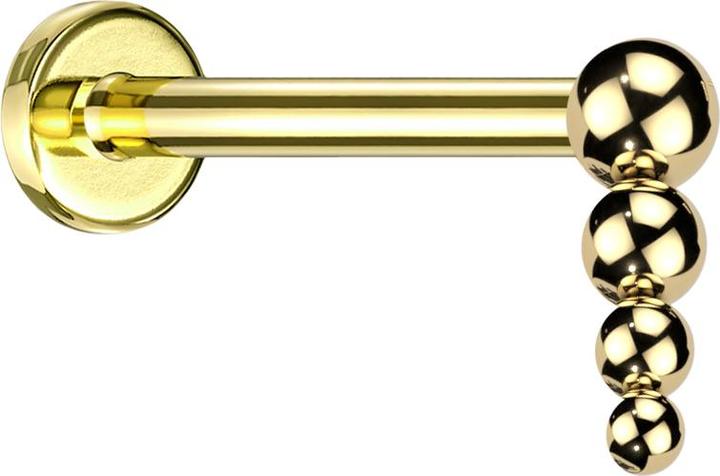 Image du produit Star Piercing Micro Labret femelle plaqué or goutte billes (sans laiton, Titane)