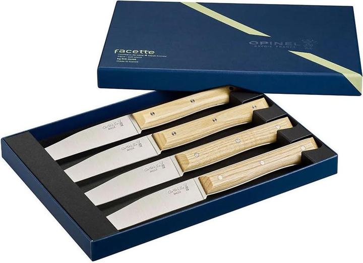 Opinel Facette ash, smooth, Box of 4 (4 Piece, Knife)