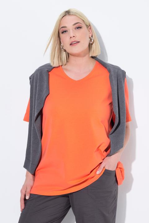 Produktbild Ulla Popken T-Shirt, A-Linie, V-Ausschnitt, Halbarm (58)