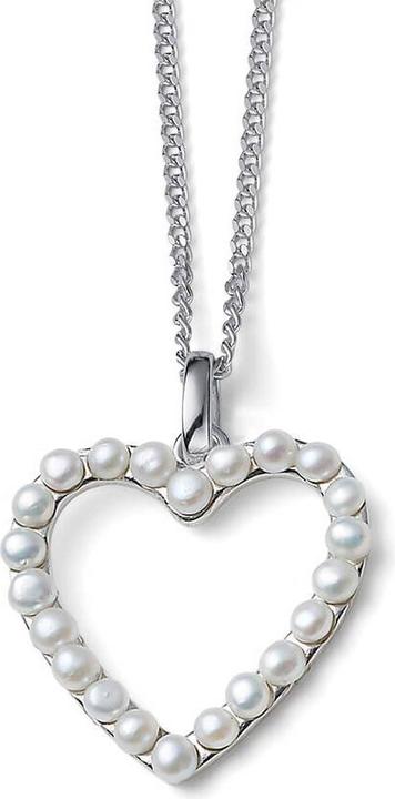 Oliver Weber Collection Oliver Weber - Romantic Silver Necklace Pearl Heart Dive Pearl 61172 (Chain. Pendant)