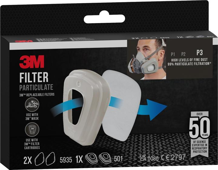 Productafbeelding 3M Deeltjesfilter voor serie 6000 en 6500 (Vervangend ademhalingsfilter)