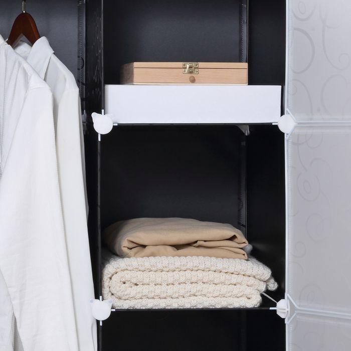 Actual product image Swisshandel24 DIY Kleiderschrank Regalsystem mit 2 grosse und 9 kleinen Würfeln Schwarz