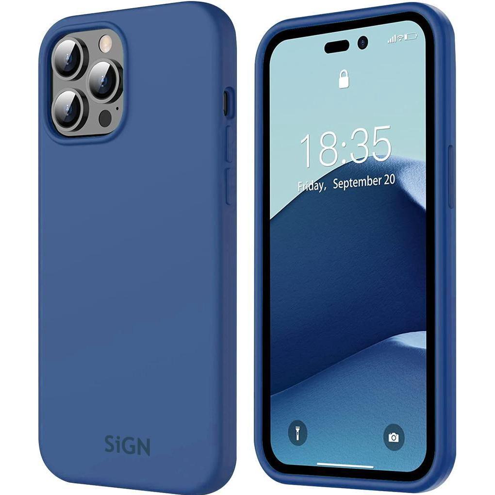 SIGN Liquid Silicone Case for iPhone 14 Pro - Sea Blue (Apple iPhone 14 Pro), Smartphone Hülle, Blau
