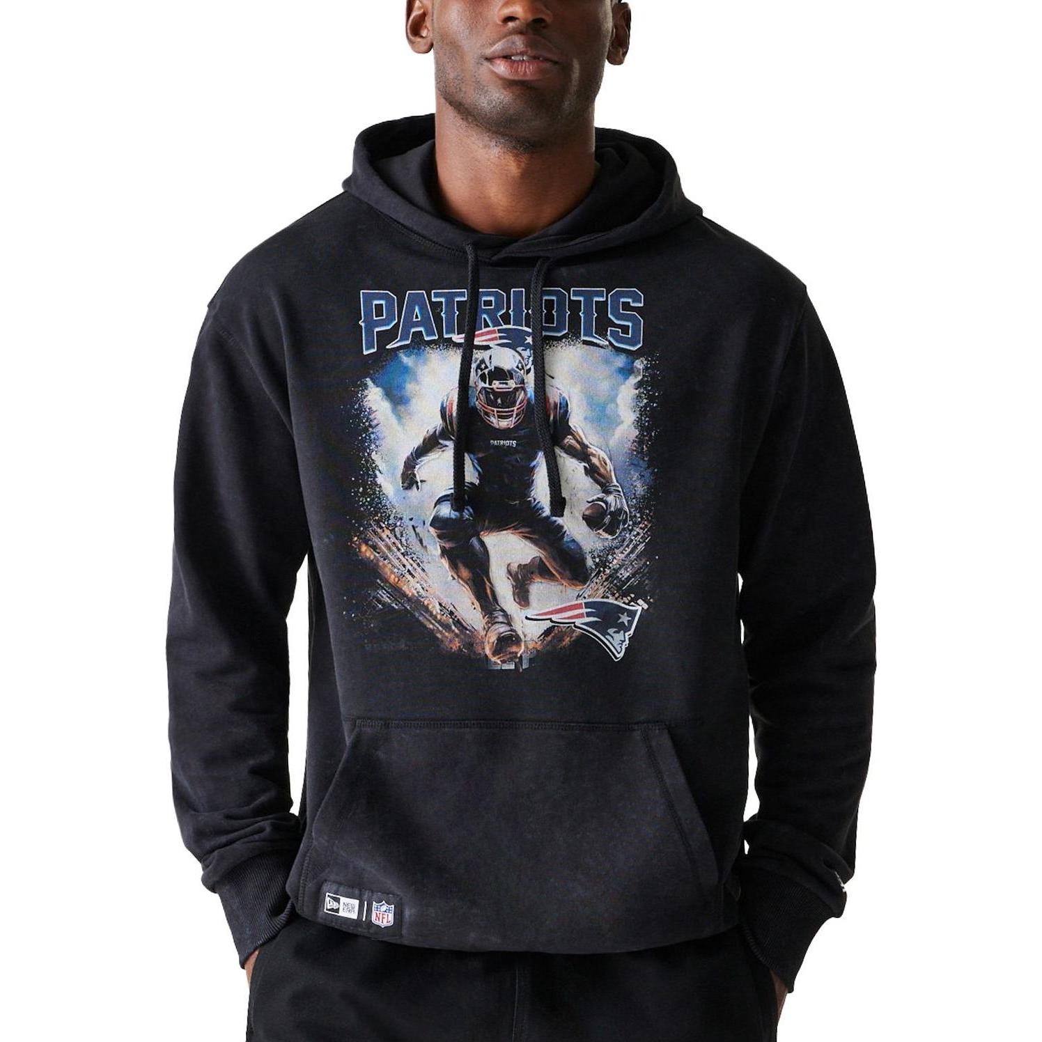 New Era, Herren, Pullover, Oversized Hoody - PREMIUM New England Patriots - M, Schwarz, (M)