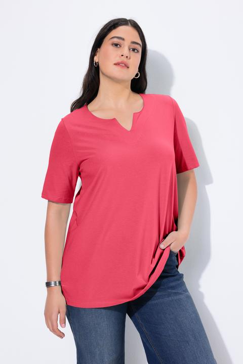 Actual product image Ulla Popken Essential Notch Neck Stretch Tee (62)