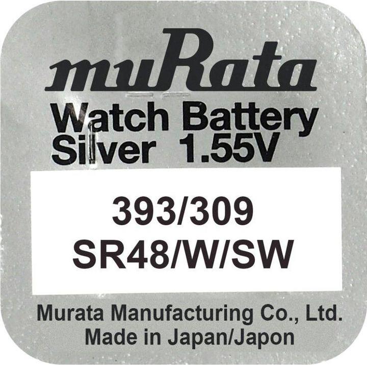 Immagine prodotto Murata Pila a bottone ossido di argento n 393 (10 pz., SR48, 75 mAh)