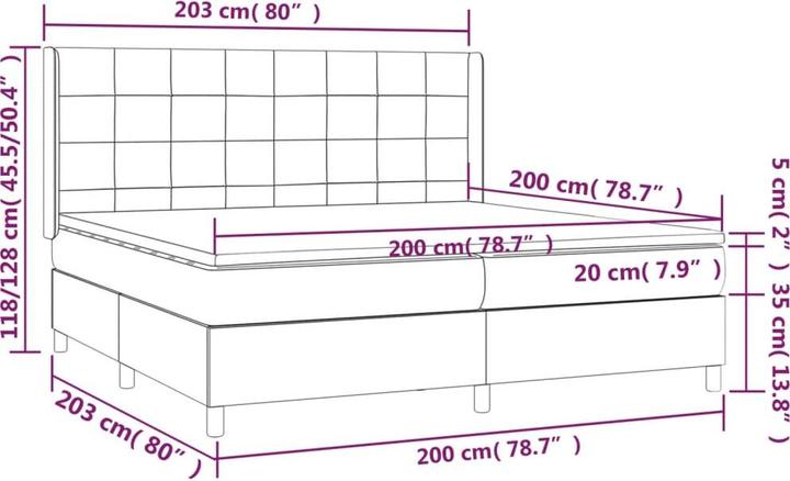 Image du produit vidaXL Boxspringbett (200 x 200 cm)