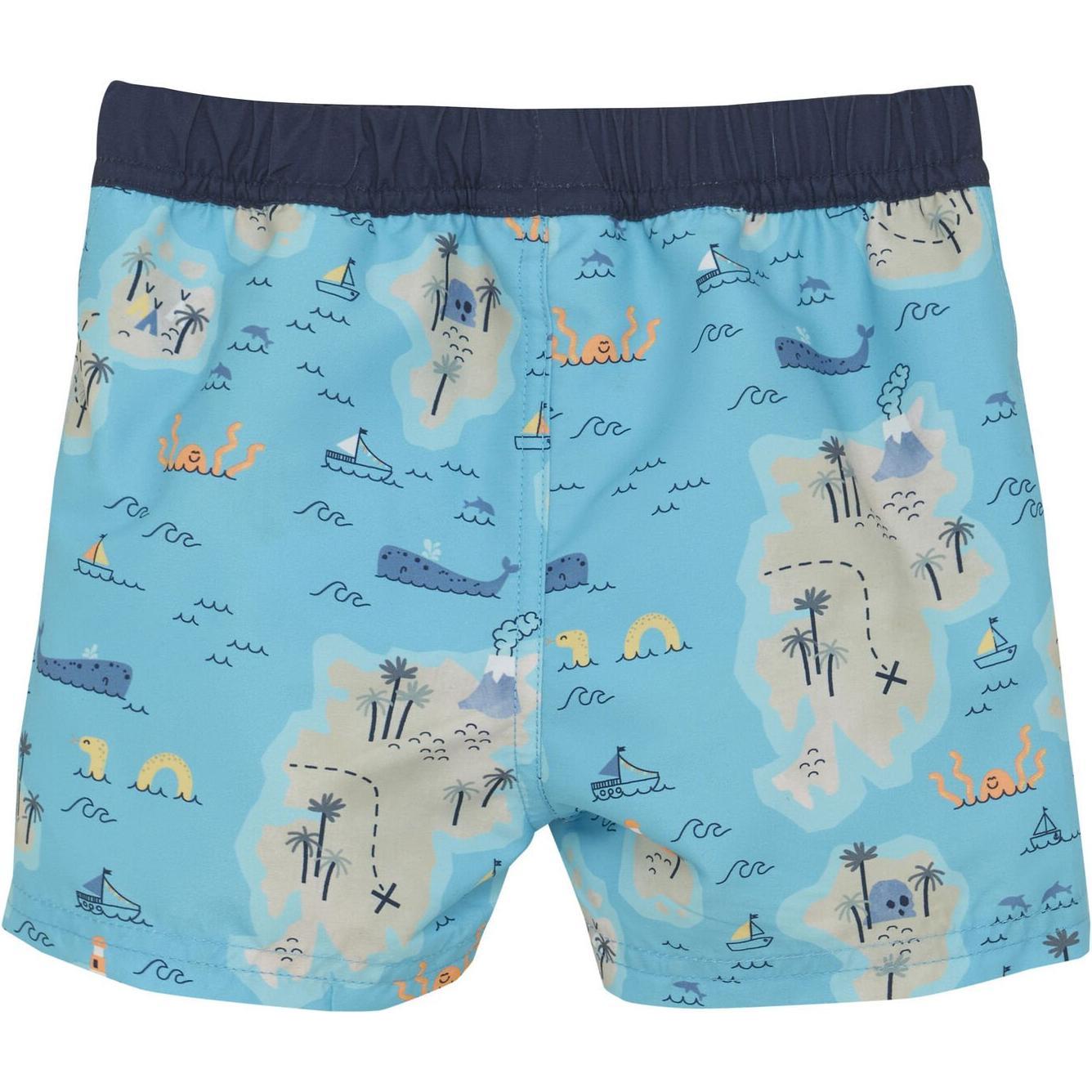 Thumbnail - Color Kids, Unisex, Badehose, Baby Beachshorts with Diaper AOP, Türkis, (98)