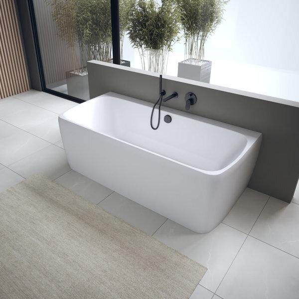 Image du produit Duravit Baignoire Qatego, en applique, 1800x800x600mm, DuraSolid, 2 tiroirs arrières, blanc mat (90 cm, 180 cm)