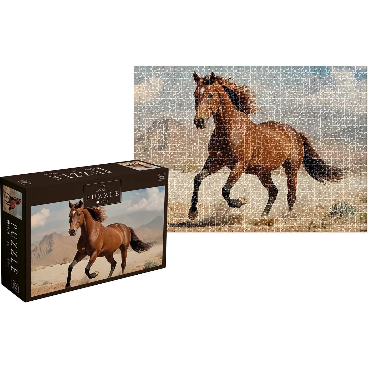 Interdruk Puzzle Wild Horses 2: Braunes Wildpferd 1000 dlks (1000 pezzi)