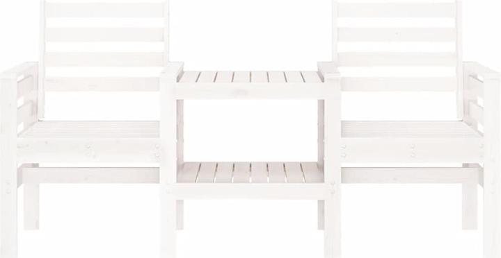 Actual product image vidaXL Gartenbank mit Tisch 2-Sitzer Weiss Massivholz
