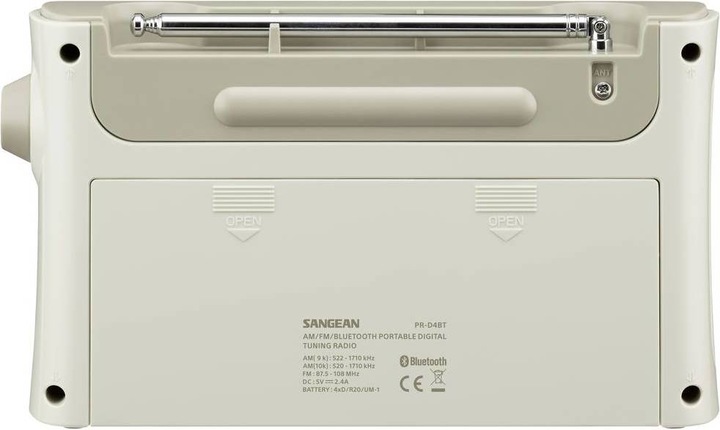 Produktbild Sangean PR-DA BT Tischradio, Pastel Cream (LW, MW, FM, KW, Bluetooth)