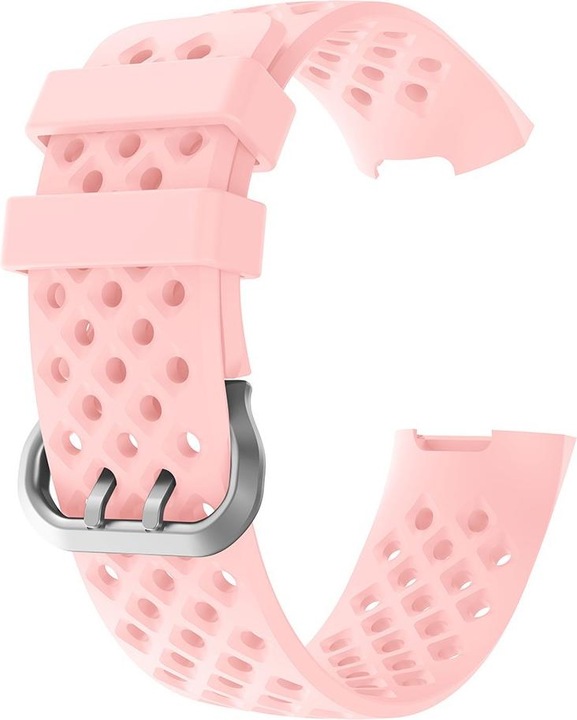 Actual product image Cover-Discount Fitbit Charge - silicone sports bracelet perforated pink (Silicone, Charge 3, Charge 4)