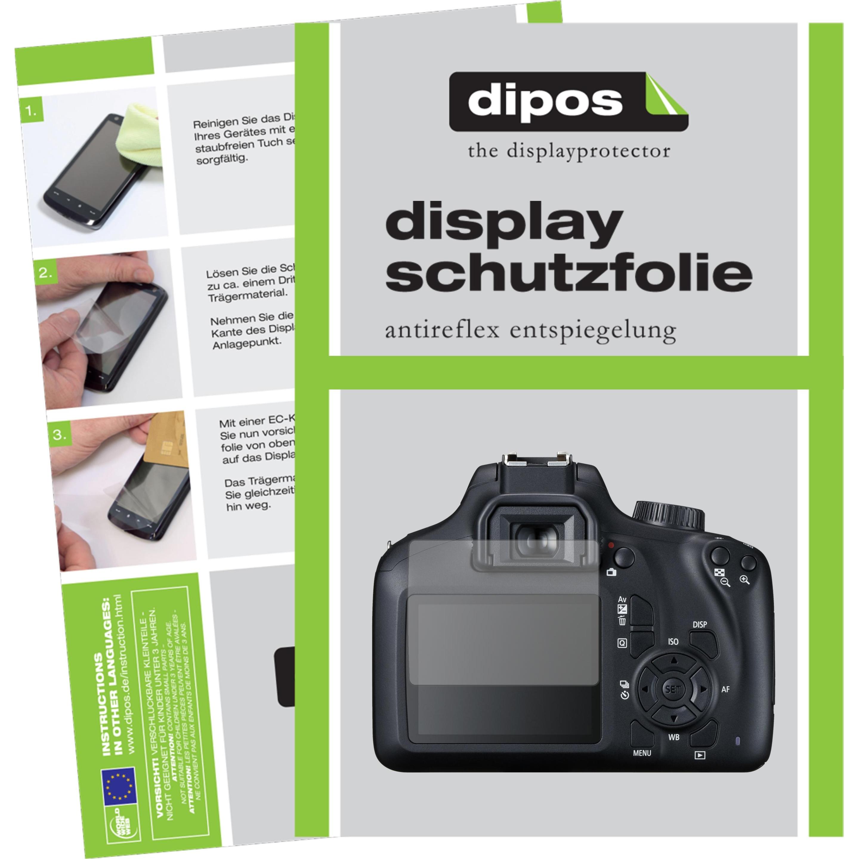 Dipos Displayschutzfolie Antireflex (Displayschutz, Canon EOS 2000D), Kameraschutz, Transparent