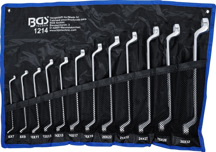 Actual product image BGS Set di 12 Chiavi a doppio anello, a gomito SW 6 x 7 - 30 x 32 mm ( 1214 ) (30 mm, 18 mm, 11 mm, 12 mm, 20 mm, 19 mm, 27 mm, 15 mm, 13 mm, 25 mm, 6 mm, 21 mm, 7 mm, 14 mm, 8 mm, 10 mm, 23 mm, 22 mm, 17 mm, 28 mm, 9 mm, 16 mm, 24 mm, 26 mm, 29 mm)