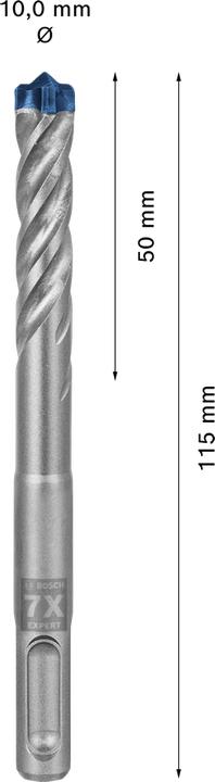Produktbild Bosch Professional Zubehör EXPERT SDS plus-7X Hammerbohrer, 10 x 50 x 115 mm (10 mm)