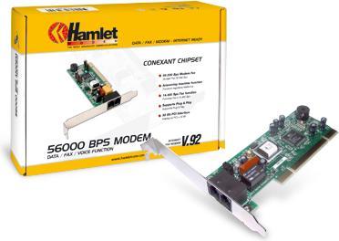 Produktbild Hamlet Faxmodem V.92 Bus PCI 32Bit Empfang bis zu 115,2kpbs