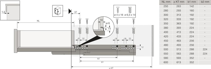 Produktbild Hettich Vollauszüge QUADRO 30 V6 Silent System