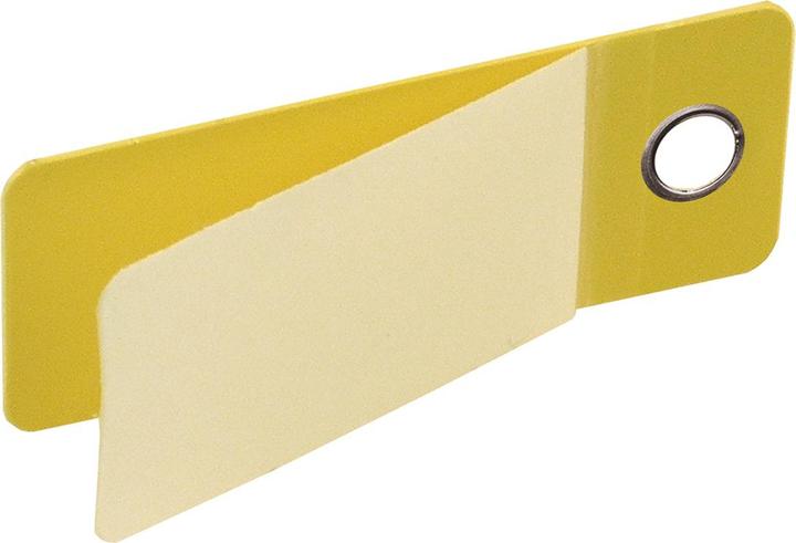 Actual product image Brady LT-59x25-B7645-WR, Laminate(TM) tag + laminate, yellow, 59 x 25mm, with reinforcement ring (50 (5.90 cm)