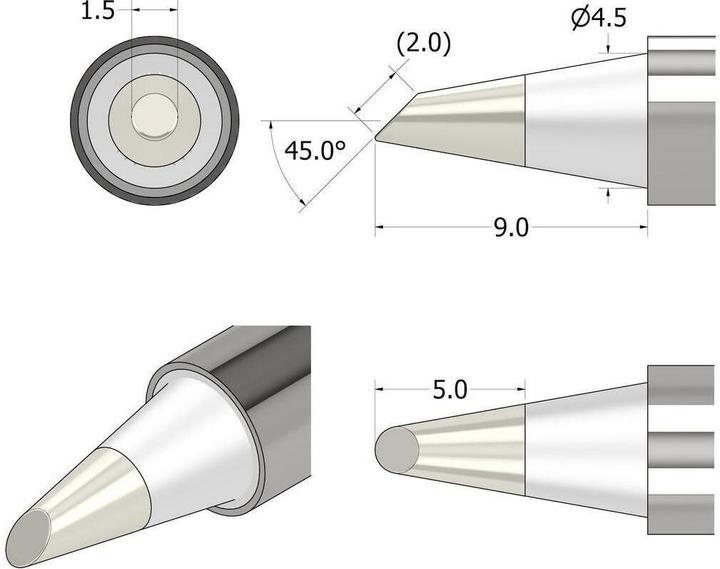 Image du produit iFixit Power Series Soldering Iron Tip – angeschrägt 1.5 (Panne de soudure)