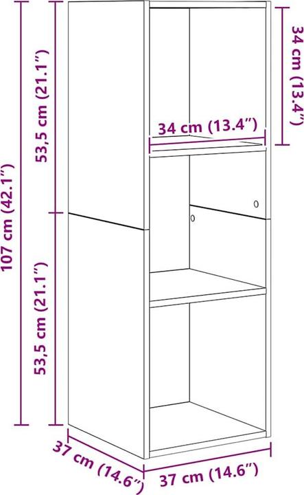Immagine prodotto vidaXL Wandaufbewahrung (37 x 37 x 142.50 cm)
