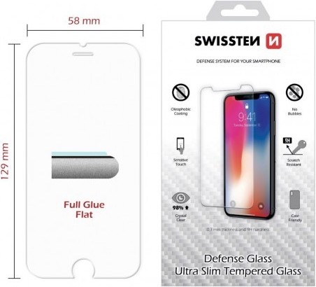 Actual product image Swissten Defense Glass (1 Piece, Apple iPhone SE (2nd Gen), Apple iPhone SE (3rd Gen))