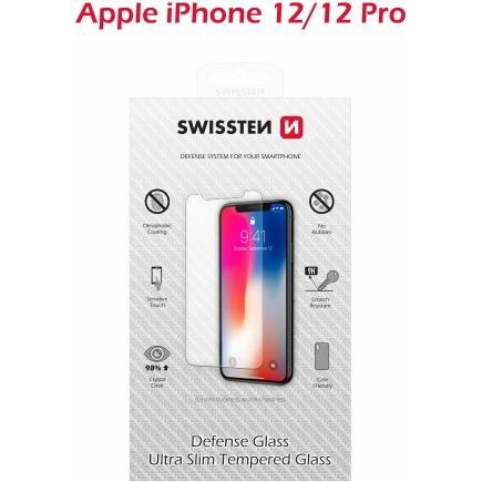 Swissten Tempered Glass for iPhone 12/12 Pro (Apple iPhone 12 Pro, Apple iPhone 12), Smartphone Schutzfolie