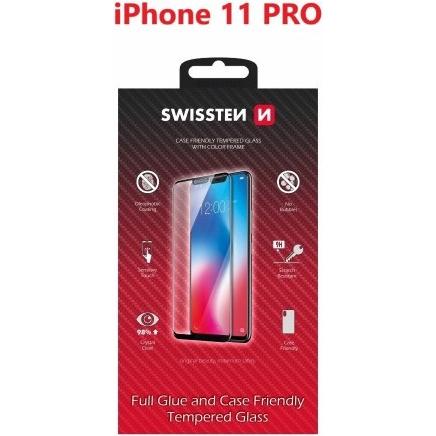 Swissten Glass Color Frame Case-Friendly iPhone 11 Pro - Black (1 Stück, Apple iPhone 11 Pro), Smartphone Schutzfolie, S...