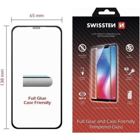 Thumbnail - Swissten Glass Color Frame Case-Friendly iPhone 11 Pro - Black (1 Stück, Apple iPhone 11 Pro), Smartphone Schutzfolie, S...