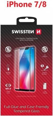 Image du produit Swissten Cadre en verre couleur pour iPhone 7/8 - Noir (Apple iPhone 7, Apple iPhone 8)