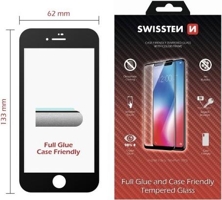 Image du produit Swissten Cadre en verre couleur pour iPhone 7/8 - Noir (Apple iPhone 7, Apple iPhone 8)
