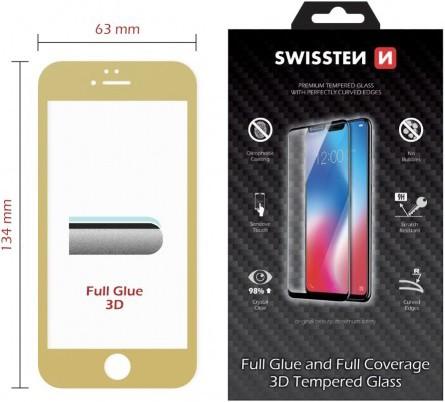 Produktbild Swissten Ultra Durable 3D Full Glue Glass for iPhone 6/6S - Gold (1 Stück, Apple iPhone 6, Apple iPhone 6s)