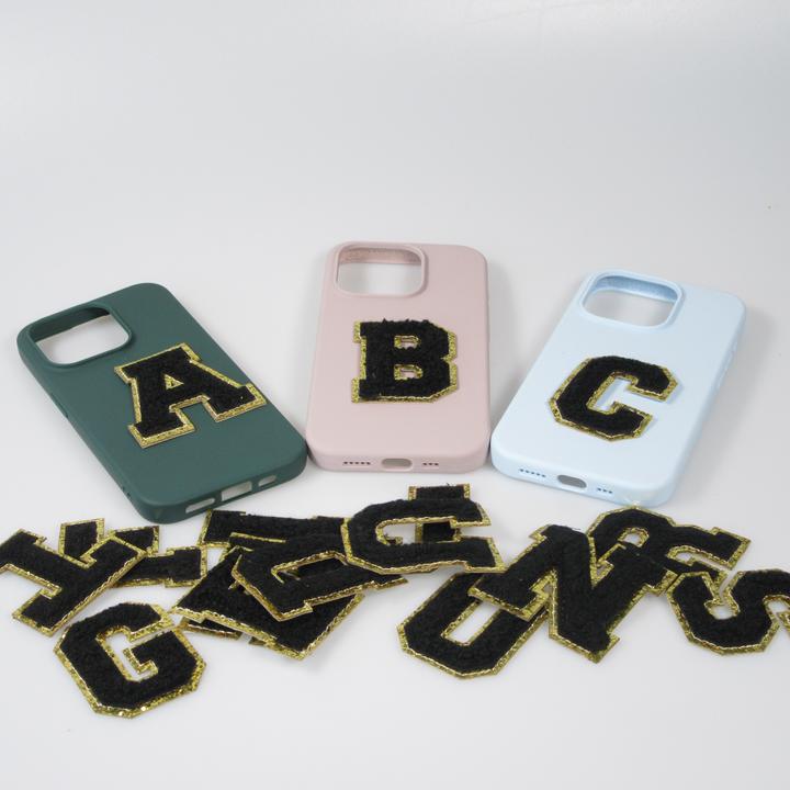 Image du produit PhoneLook Autocollant sticker pour téléphone/tablette/ordinateur brodé en 3D noir Lettre Q