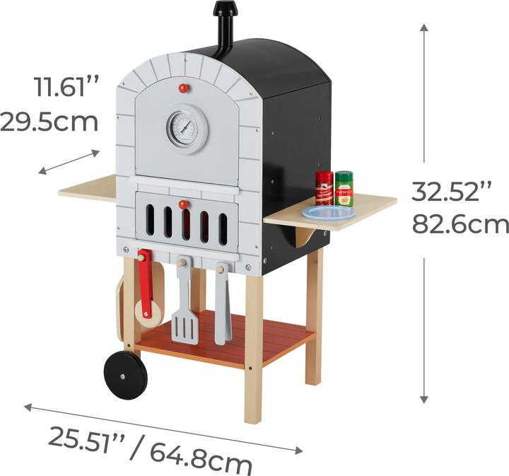 Produktbild Teamson Kids Pizza Oven Roleplay with 24 accessories GreyNatural