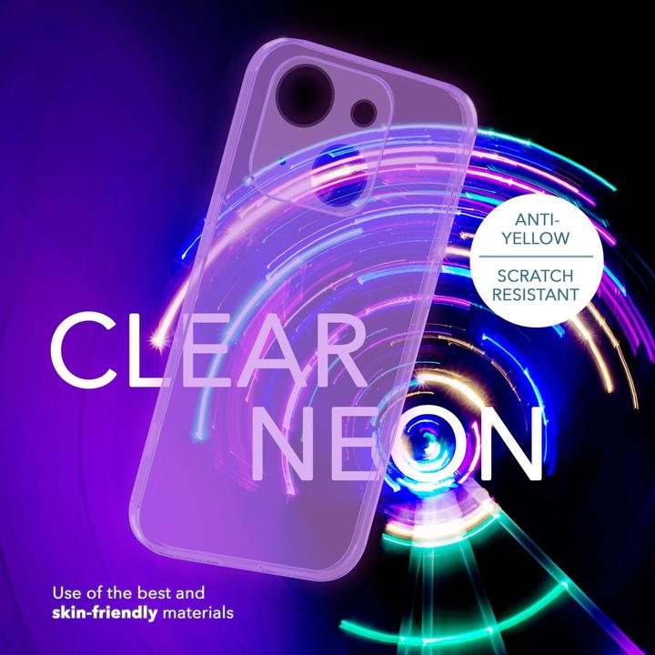 Actual product image Nalia Clear Transparent Neon Silicone Sleeve (Apple iPhone 14)