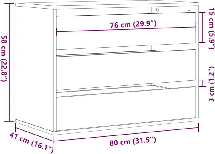 Produktbild vidaXL Kommode (80 x 41 x 58 cm)