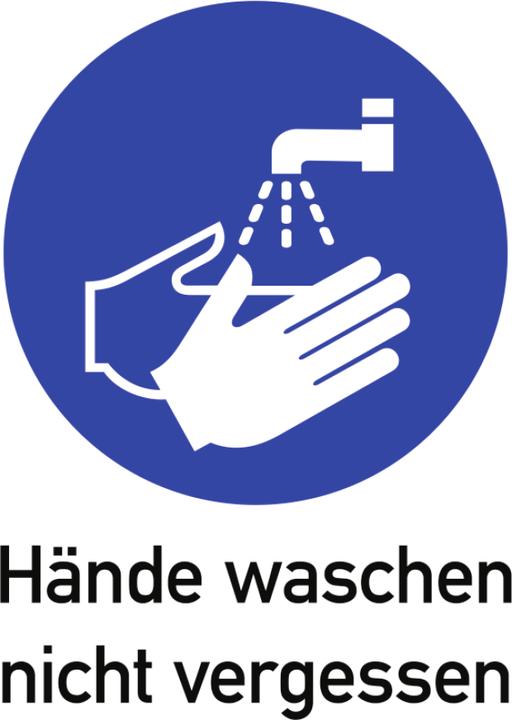 Actual product image Moravia Do not forget to wash your hands sign Foil, 131x185 mm
