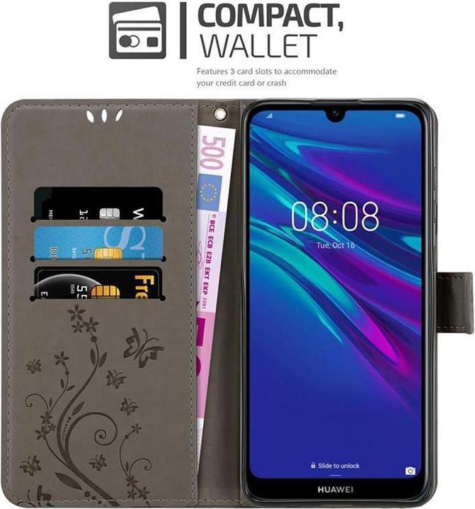 Actual product image Cadorabo Flower Book Cover (Huawei Y6 (2019))