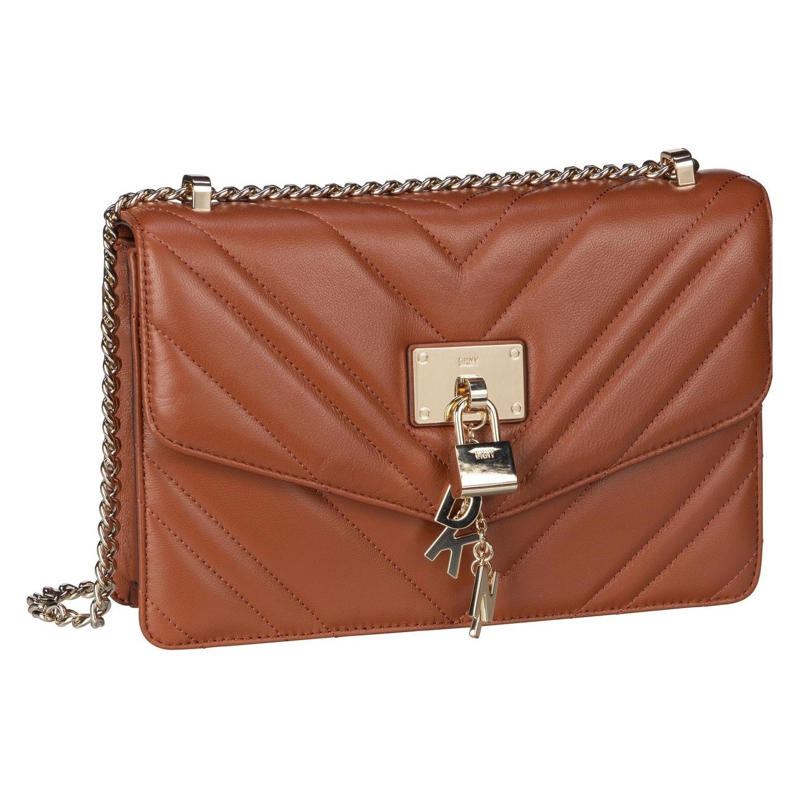 Dkny, Damen, Handtasche, Umhängetasche Elissa Lamb Lg Shoulder Flap, Braun