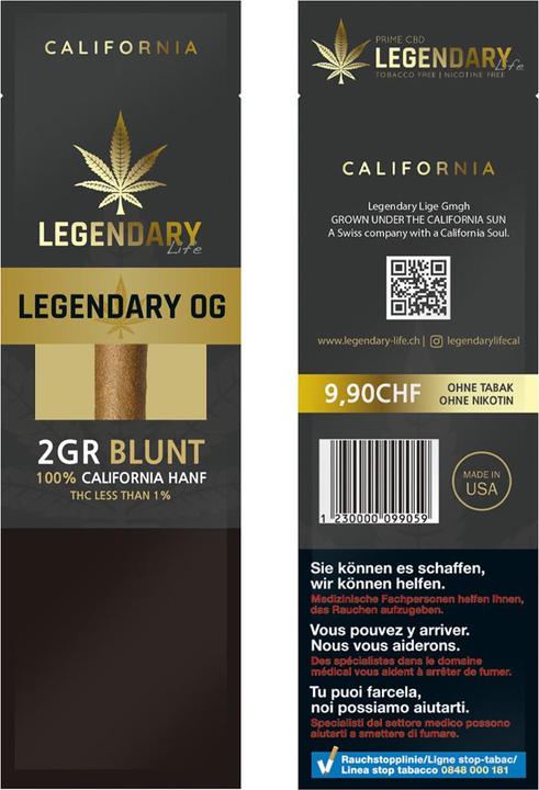Immagine prodotto Legendary CBD Premium Blunt 2g (4.93 g, Esterno)