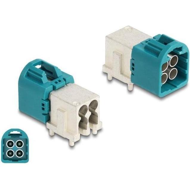 Delock Mini FAKRA Z Stecker quad gewinkelt A-Typ PCB (Netzwerkkabel Stecker), Netzwerk Zubehör