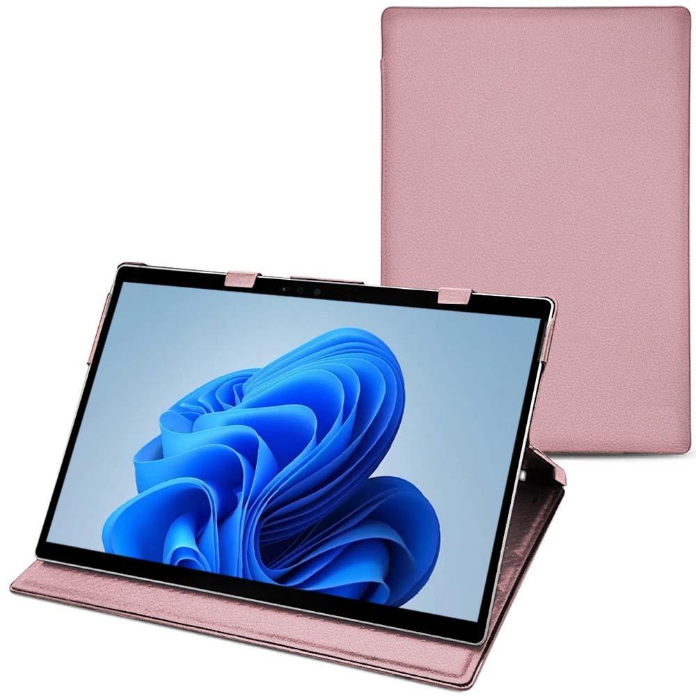 Noreve Lederschutzhülle vertikal (Microsoft Surface Pro 8), Tablet Hülle, Rosa