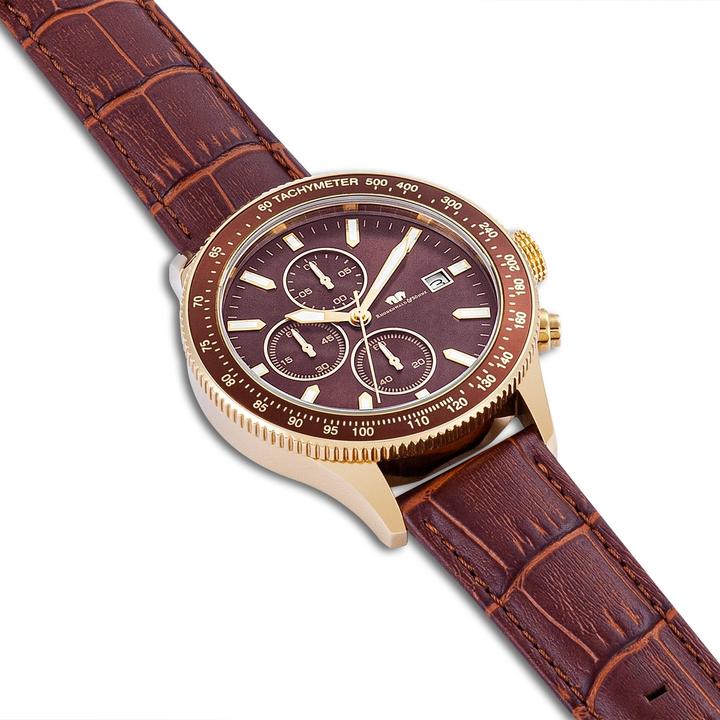 Produktbild Herren Chronograph Karthago II Echtleder Braun - 31950 (Chronograph, 43 mm)