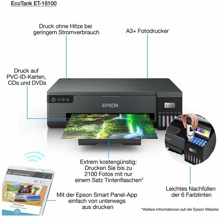 Productafbeelding Epson EcoTank ET-18100 inkjet kleurenprinter (Inktreservoir, Kleur)