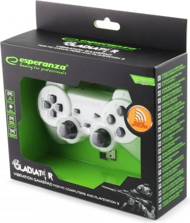 Image du produit Esperanza EGG108W Contrôleur de jeu, Manette de jeu RF analogique / numérique PC, Playstation 3 (PC, PS3)
